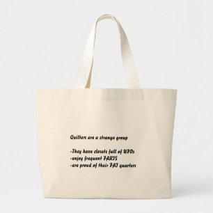 Bolsa Tote Grande "Quilters é" sacolas estranhas