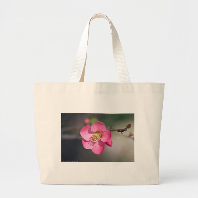 Bolsa Tote Grande Quince Rosa Perfeito em Flor (Frente)