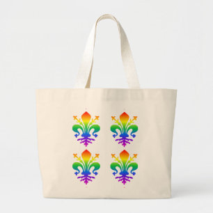 Bolsa Tote Grande Rainbow Fleur-de-lis