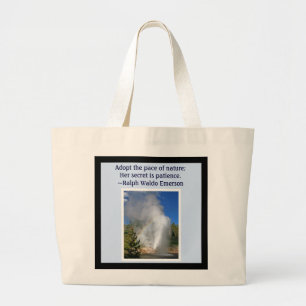 Bolsa Tote Grande Rainbow Geyser Yellowstone com Citação Familiar de
