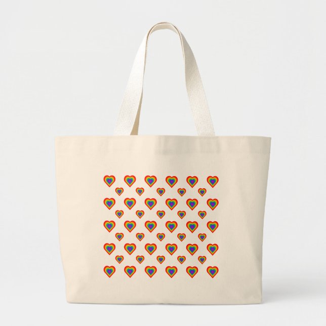 Bolsa Tote Grande Rainbow Heart (Frente)