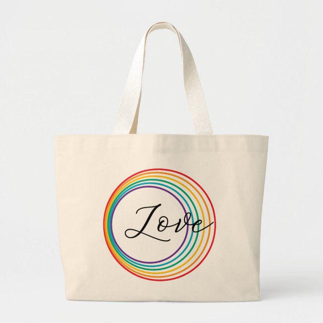 Bolsa Tote Grande Rainbow Love (Frente)