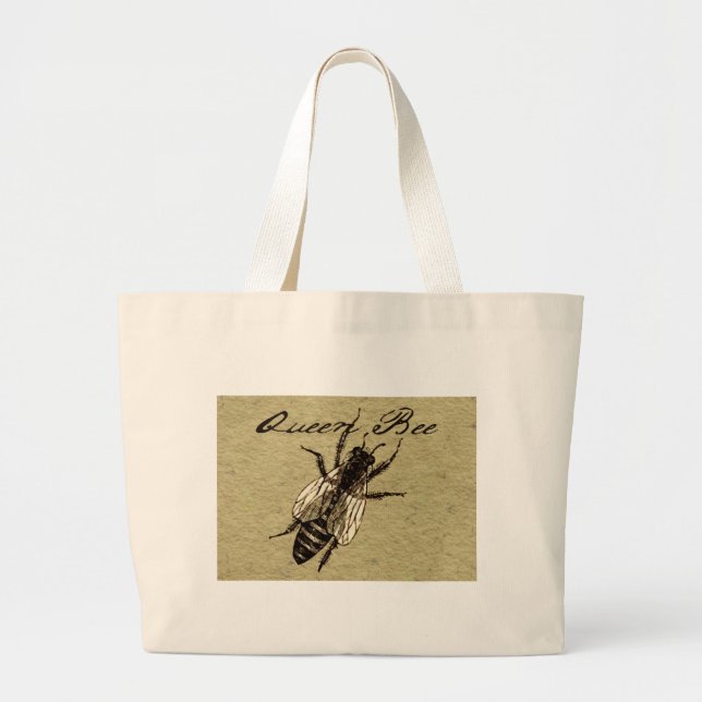 Bolsa Tote Grande Rainha Bee Wildlife Inseto Insetório (Frente)