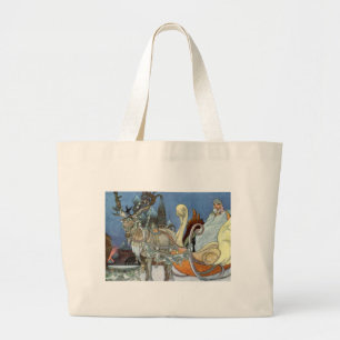 Bolsa Tote Grande Rainha de gelo da neve Rainha Russa Princesa Reind