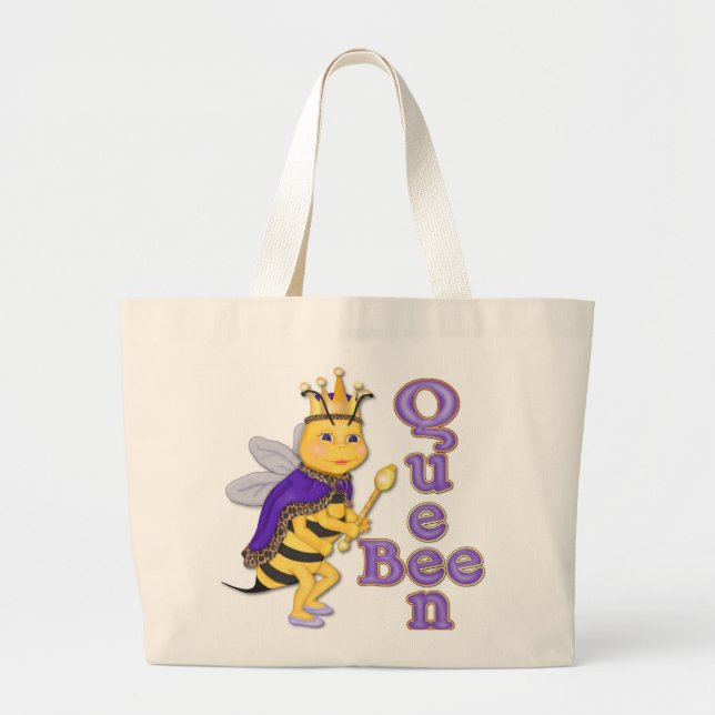 Bolsa Tote Grande Rainha Engraçada Bee (Frente)