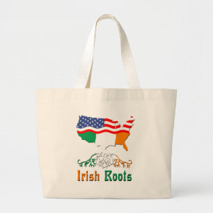 Bolsa Tote Grande Raizes irlandesas americanas