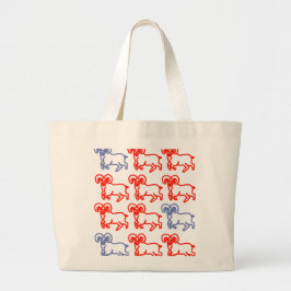 Bolsa Tote Grande Ram Sign Pattern Carry Bag