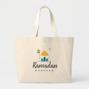 Bolsa Tote Grande Ramadão Mubarak Sacola - Presente Islâmico Persona