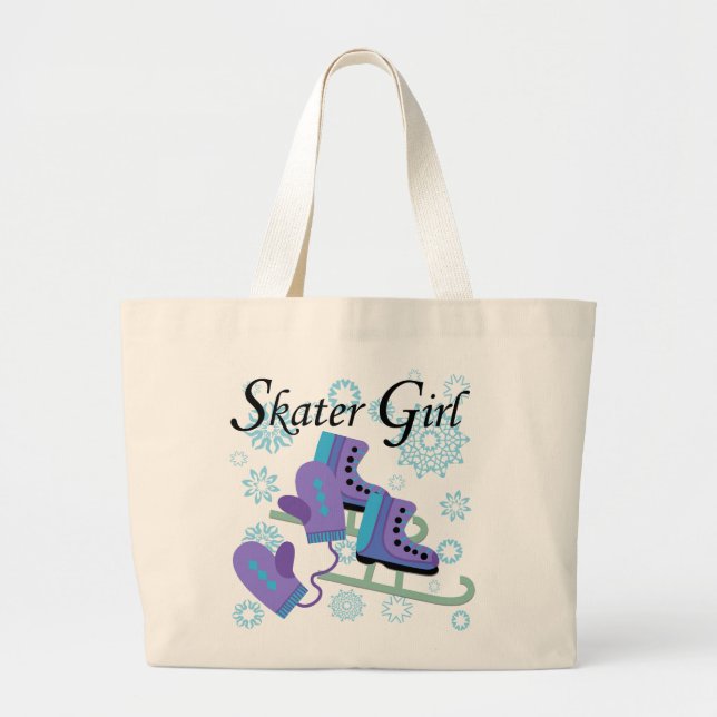 Bolsa Tote Grande Rapariga de Skater (Frente)