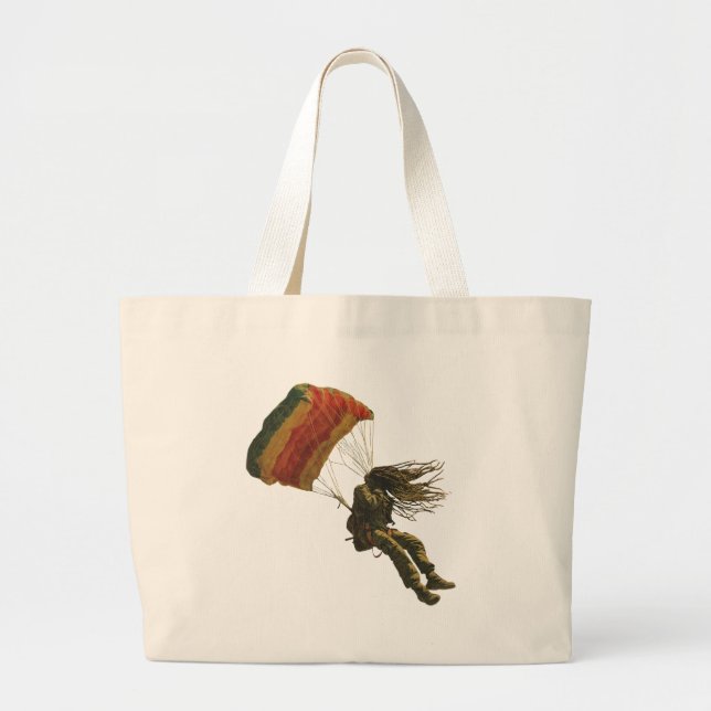 Bolsa Tote Grande Rastafari salta de cabeça para a paz (Frente)