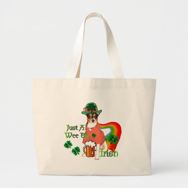 Bolsa Tote Grande Rat Terrier St Patricks (Frente)