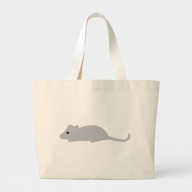 Bolsa Tote Grande rato cinzento pequeno (Frente)