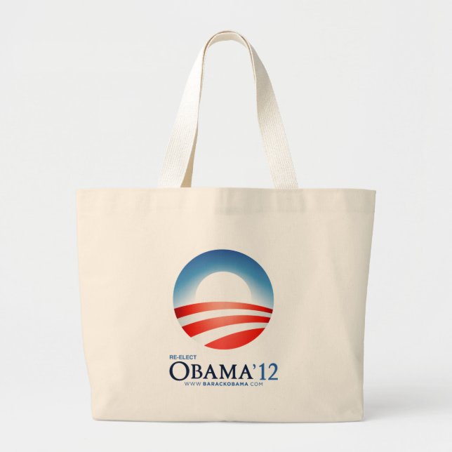 Bolsa Tote Grande Re-Elect Obama 2012 (Frente)