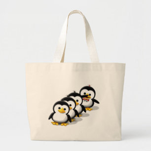 Bolsa Tote Grande Rebanho dos pinguins