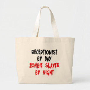 Bolsa Tote Grande Recepcionista Zombie Slayer