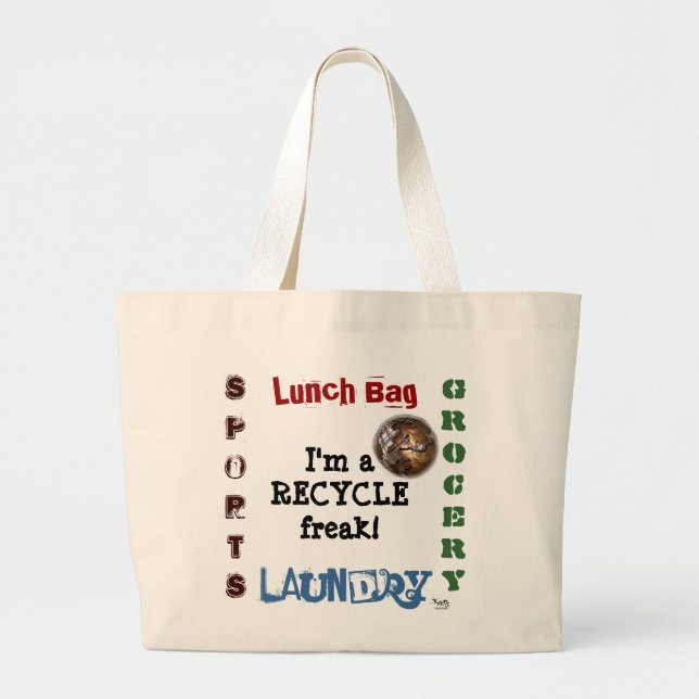 Bolsa Tote Grande Reciclar Tote Bag (Frente)
