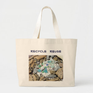 Bolsa Tote Grande Recicle Reutilize bolsas de lona Sacolas de Vidro