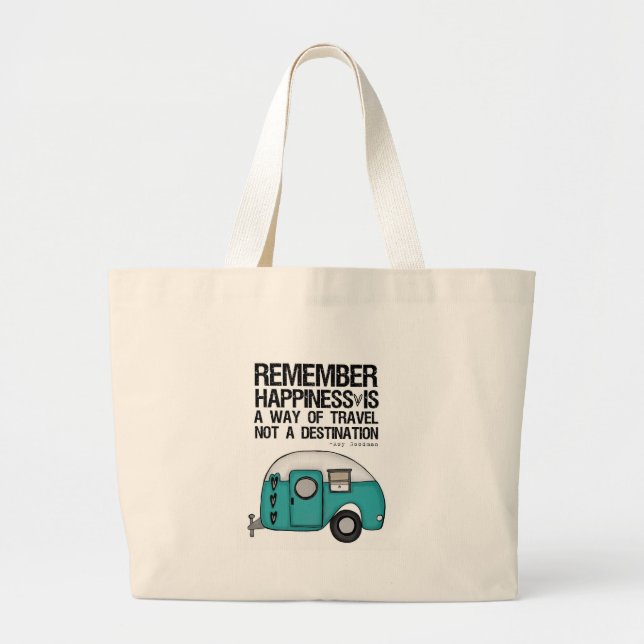 Bolsa Tote Grande recorde a felicidade (Frente)
