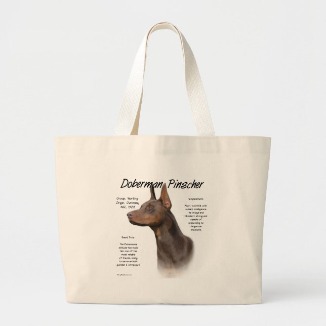 Bolsa Tote Grande Red Doberman Histórico (Frente)