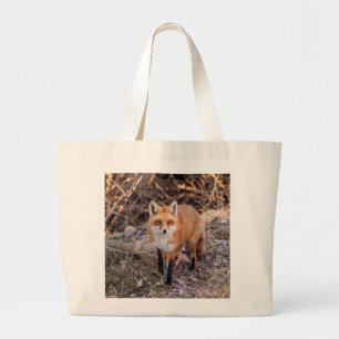 Bolsa Tote Grande Red Fox perto e pessoal