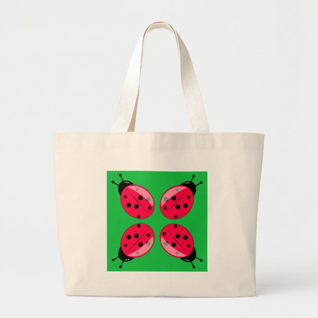 Bolsa Tote Grande Red Ladybugs (Frente)