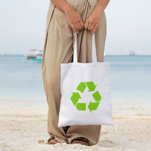 Bolsa Tote Grande Reduza o estilo sustentável do símbolo de eco-Reci