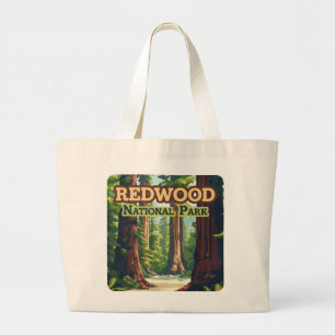 Bolsa Tote Grande Redwood National Park California Tree Retro