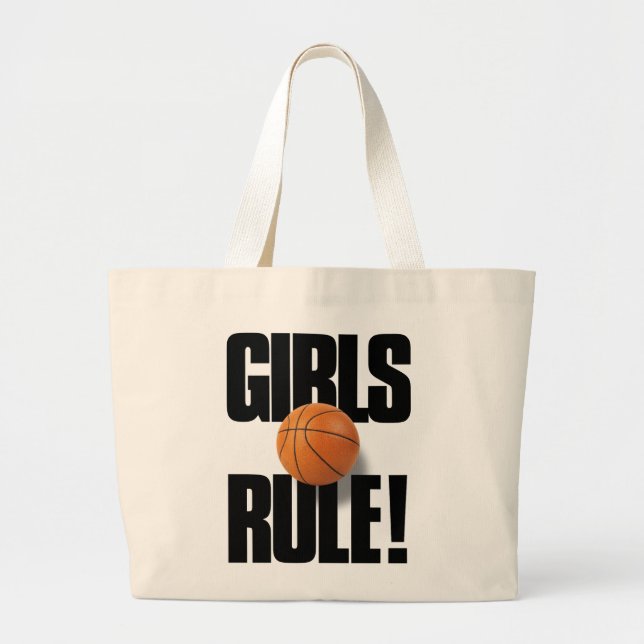 Bolsa Tote Grande REGRA DAS MENINAS! Basquetebol (Frente)