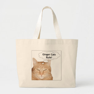 Bolsa Tote Grande Regra dos gatos do gengibre!