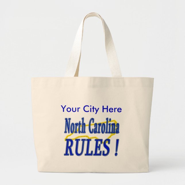 Bolsa Tote Grande Regras de North Carolina! (Frente)