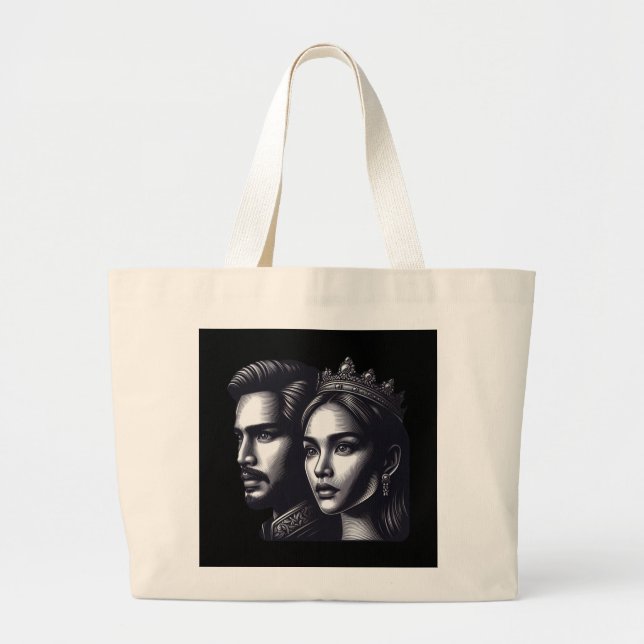 Bolsa Tote Grande Rei e rainha (Frente)