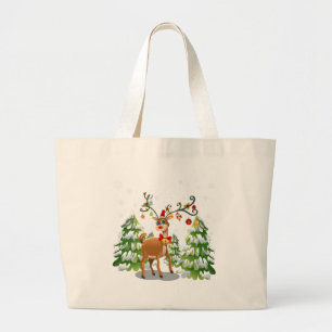 Bolsa Tote Grande Reindeer Bonito na Neve