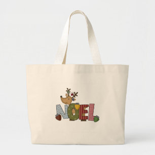 Bolsa Tote Grande Reindeer Noel Holiday Camisetas e presentes