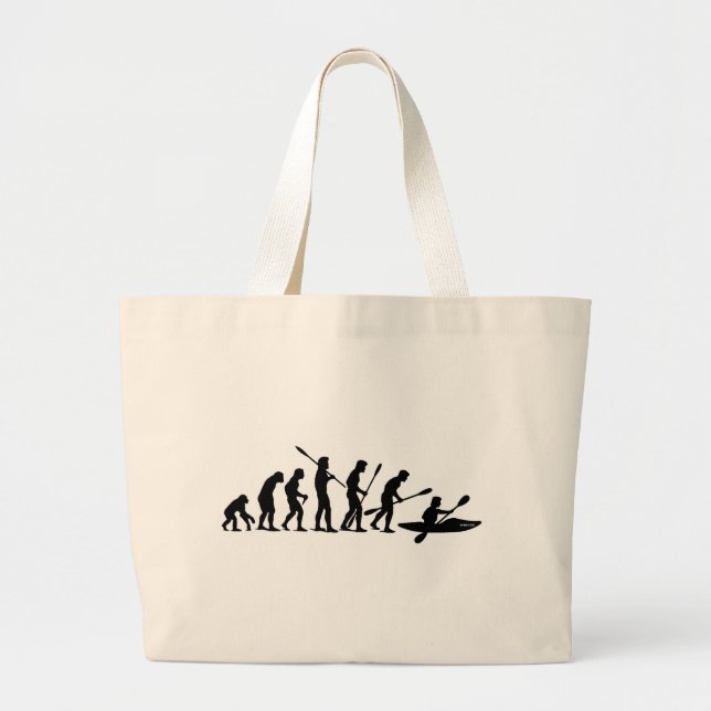 Bolsa Tote Grande Remando a evolução (caiaque) (Frente)