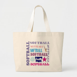 Bolsa Tote Grande Repetição do softball