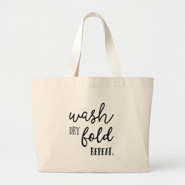 Bolsa Tote Grande Repetição seca da dobra da lavagem, o grande (Frente)