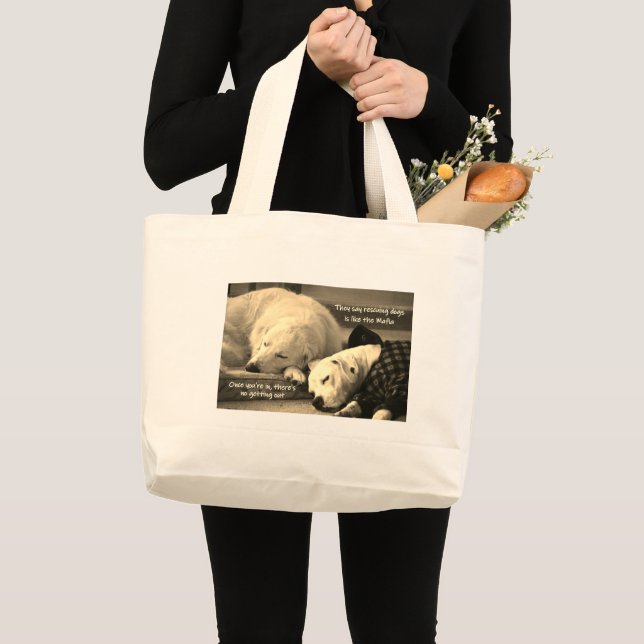 Bolsa Tote Grande Resgatando Cães - Saco de Tote Grande (Frente (produto))