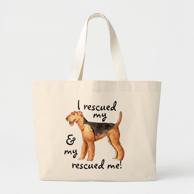 Bolsa Tote Grande Resgate Airedale (Frente)