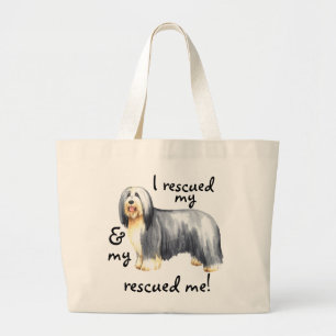Bolsa Tote Grande Resgate Bearded Collie