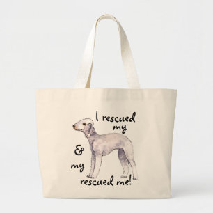 Bolsa Tote Grande Resgate Bedlington Terrier