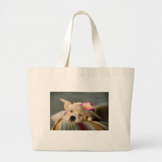 Bolsa Tote Grande Resgate do saco de tote de cachorrinho dormindo