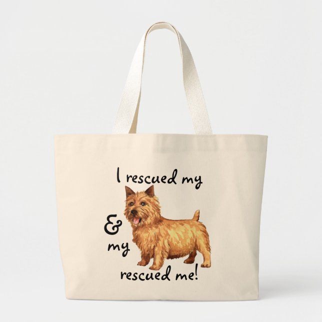 Bolsa Tote Grande Resgate Norwich Terrier (Frente)
