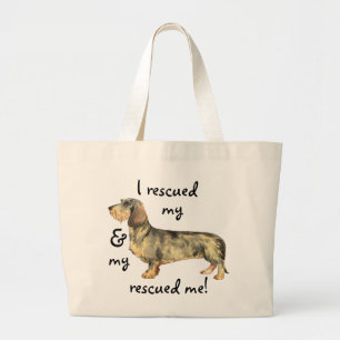 Bolsa Tote Grande Resgate Wirehaired Dachshund