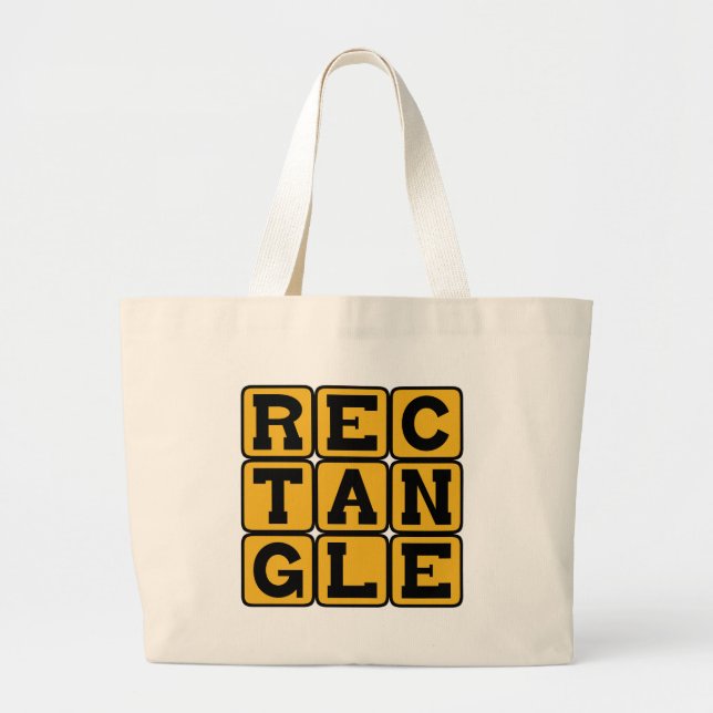 Bolsa Tote Grande Retângulo, Polígono de Quatro Lados (Frente)