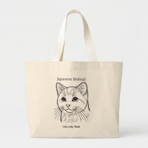 Bolsa Tote Grande Retrato Bobtail Japonês