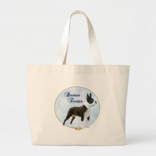 Bolsa Tote Grande Retrato de Boston Terrier