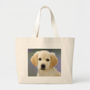 Bolsa Tote Grande Retrato De Pintura De Óleo Da Puppia De Labrador R