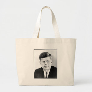 Bolsa Tote Grande Retrato do Presidente John F Kennedy