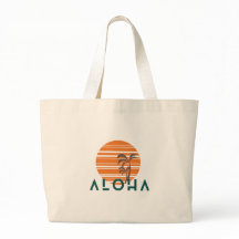 Retro Minimalista Aloha Sunset Beach Orange/Blue
