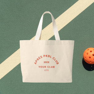 Bolsa Tote Grande Retro Orange Après PKBL Club Crest Pickleball